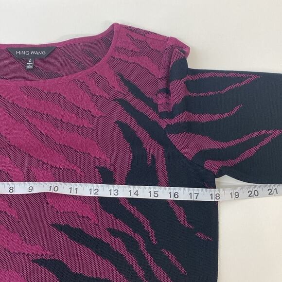 Ming Wang Art to Wear Top Fire Print Women's Small Purple - Picture 8 of 12